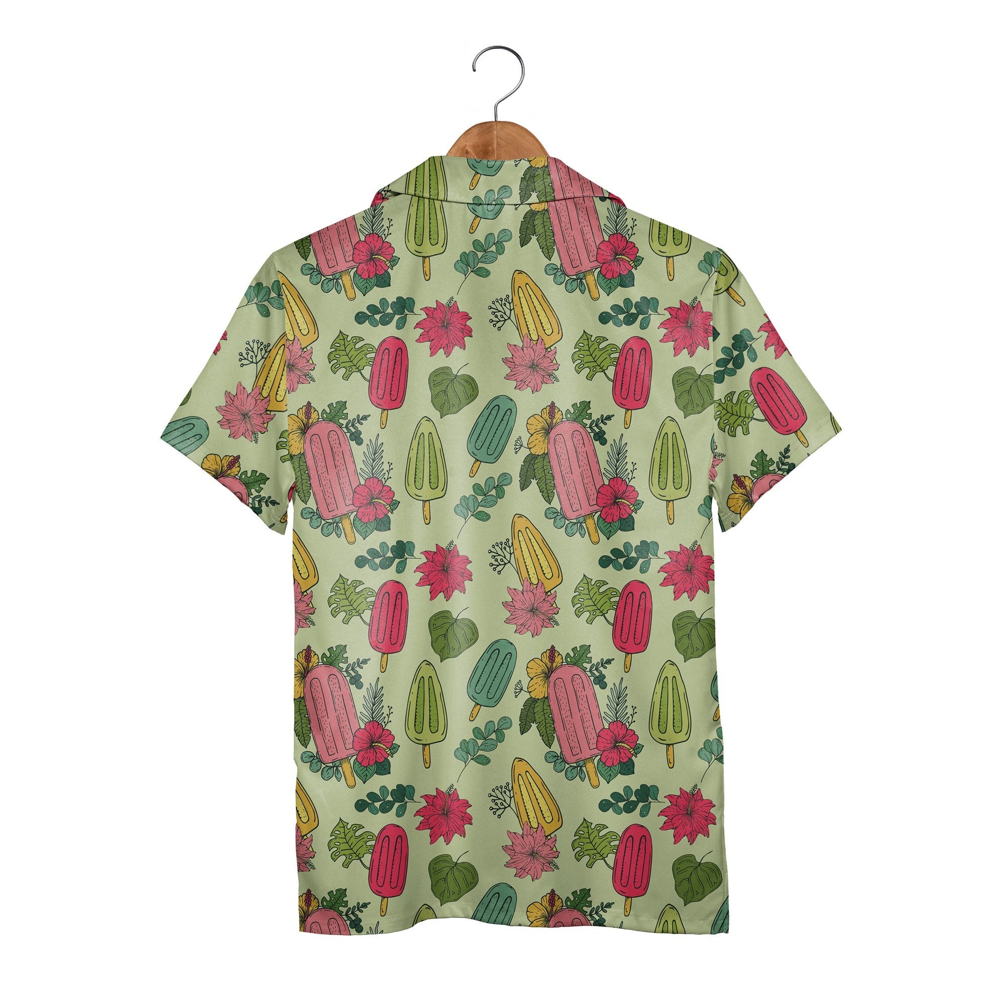 Bold Tropical Palm Hawaiian Shirt in Vibrant Lime and White