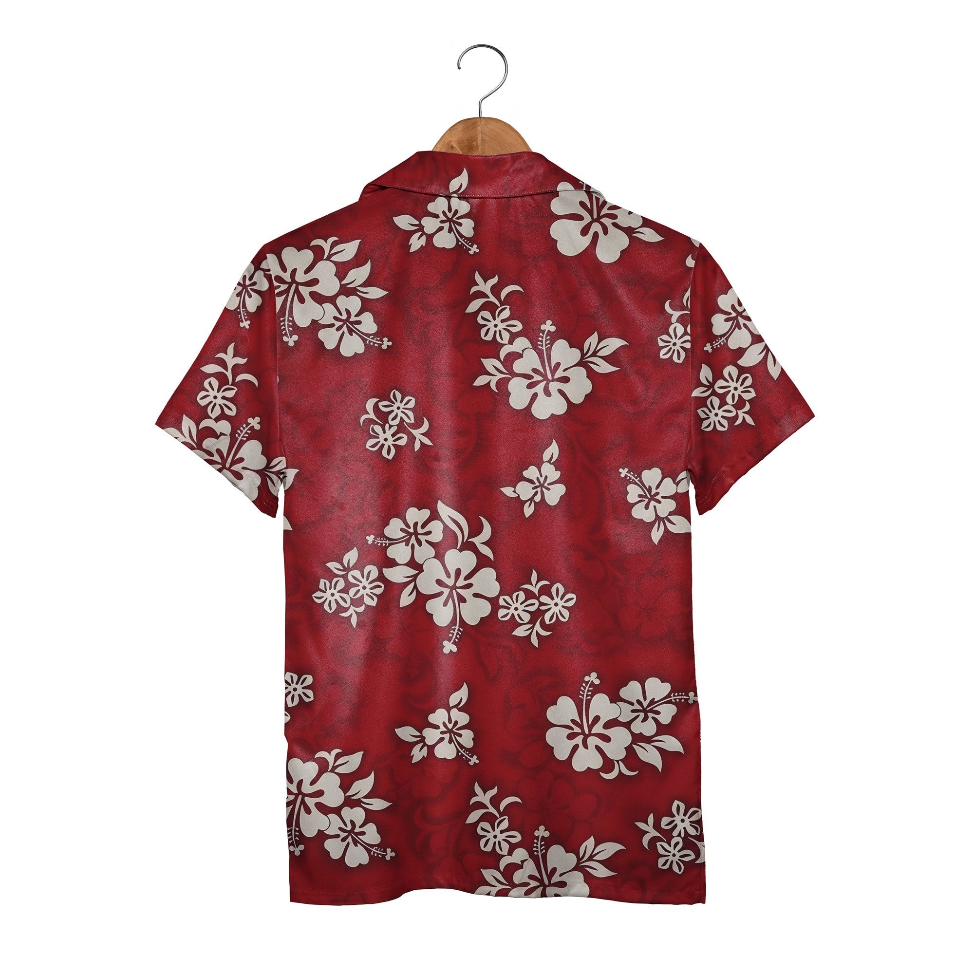 Classic Aloha Hawaiian Shirt with Oversized White Hibiscus Blooms