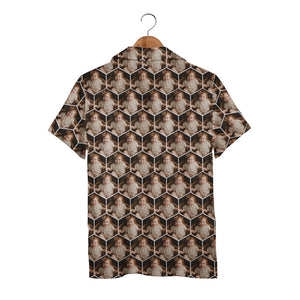 Custom Baby Photo Hawaiian Shirt - Personalized Hexagon Pattern Family Gift Idea