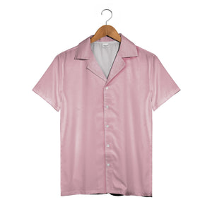 Custom Face Photo Hawaiian Shirt with Repeating Portrait on Pink