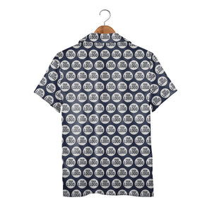 Custom Logo Hawaiian Shirt - Geometric Circle Repeat Pattern Branded Corporate Wear