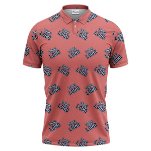 repeating custom logo illustration polo shirt for personalized hawaiian style
