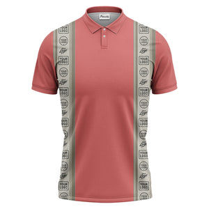 custom logo vertical stripe polo shirt for men - professional branding