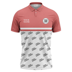 custom logos repeat monochrome black white corporate polo shirt