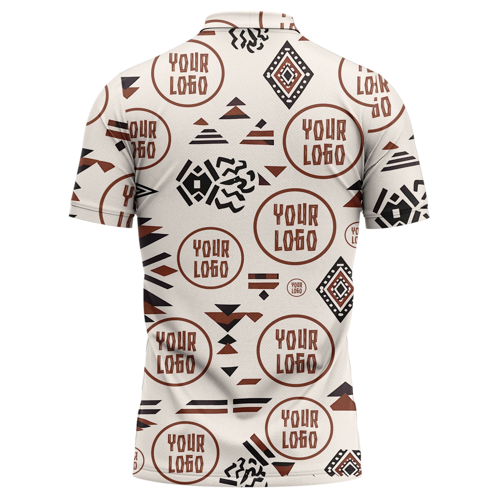 custom multi color geometric pattern polo shirt with abstract logo design for men hawaiian shirt