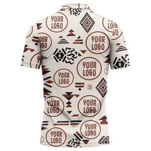 custom multi color geometric pattern polo shirt with abstract logo design for men hawaiian shirt
