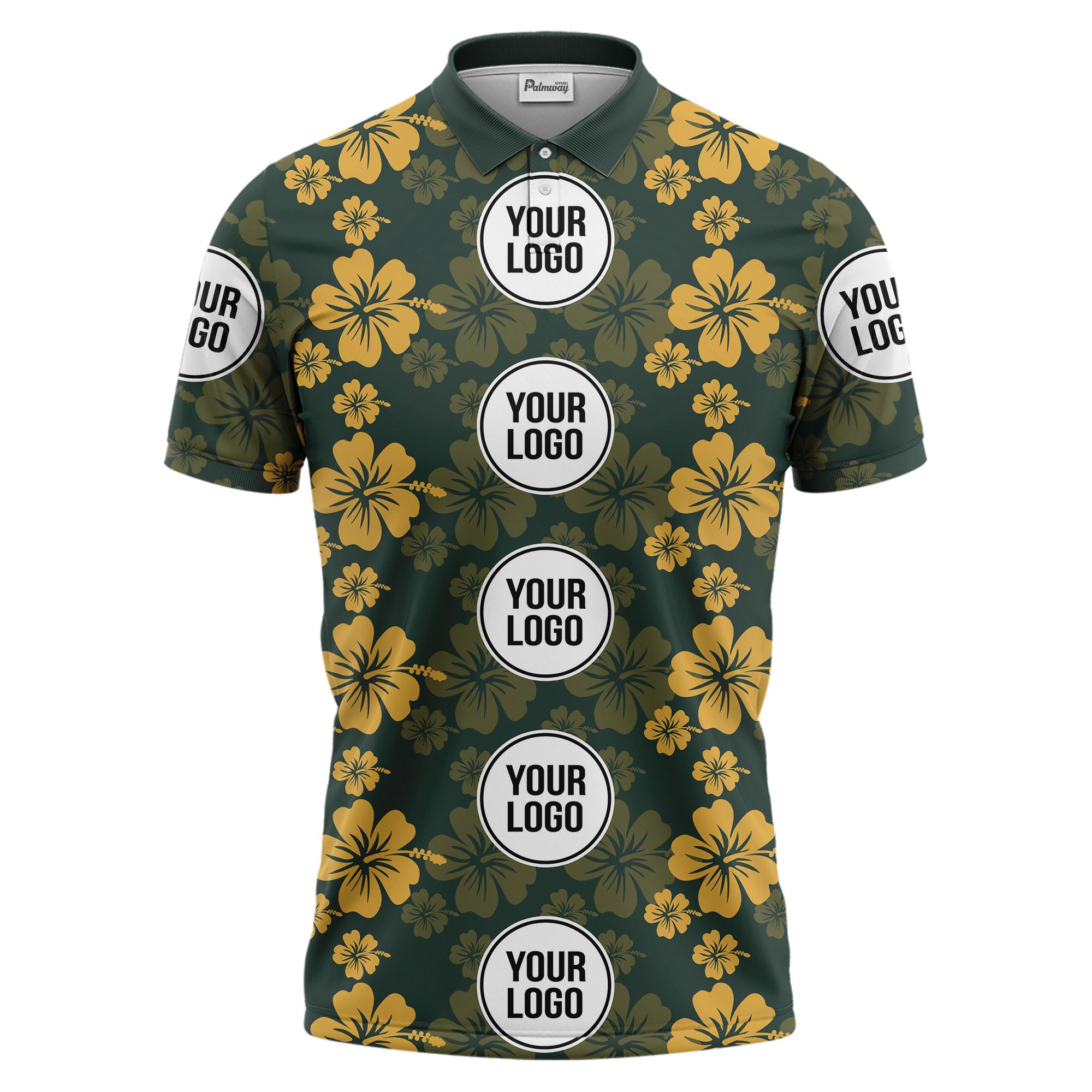 tropical hibiscus floral polo shirt hawaiian shirt