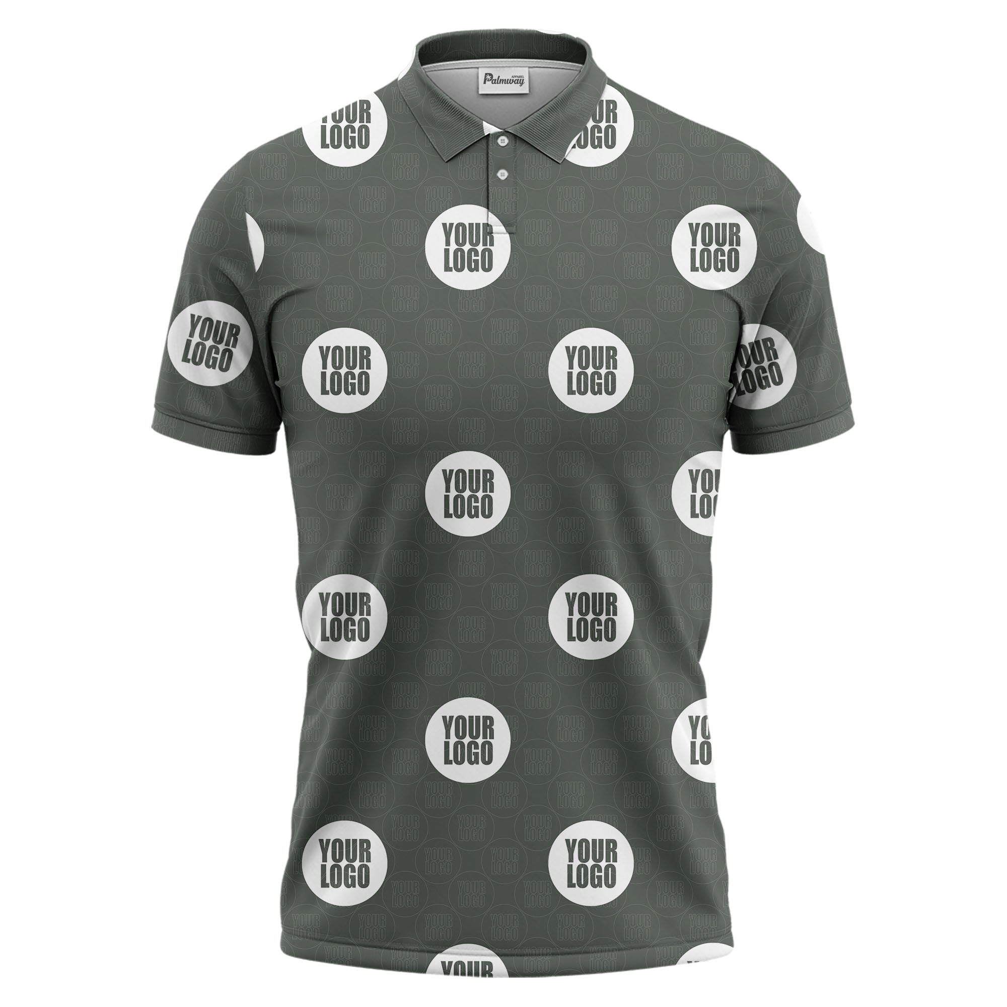 custom logo repeating polo shirt hawaiian shirt