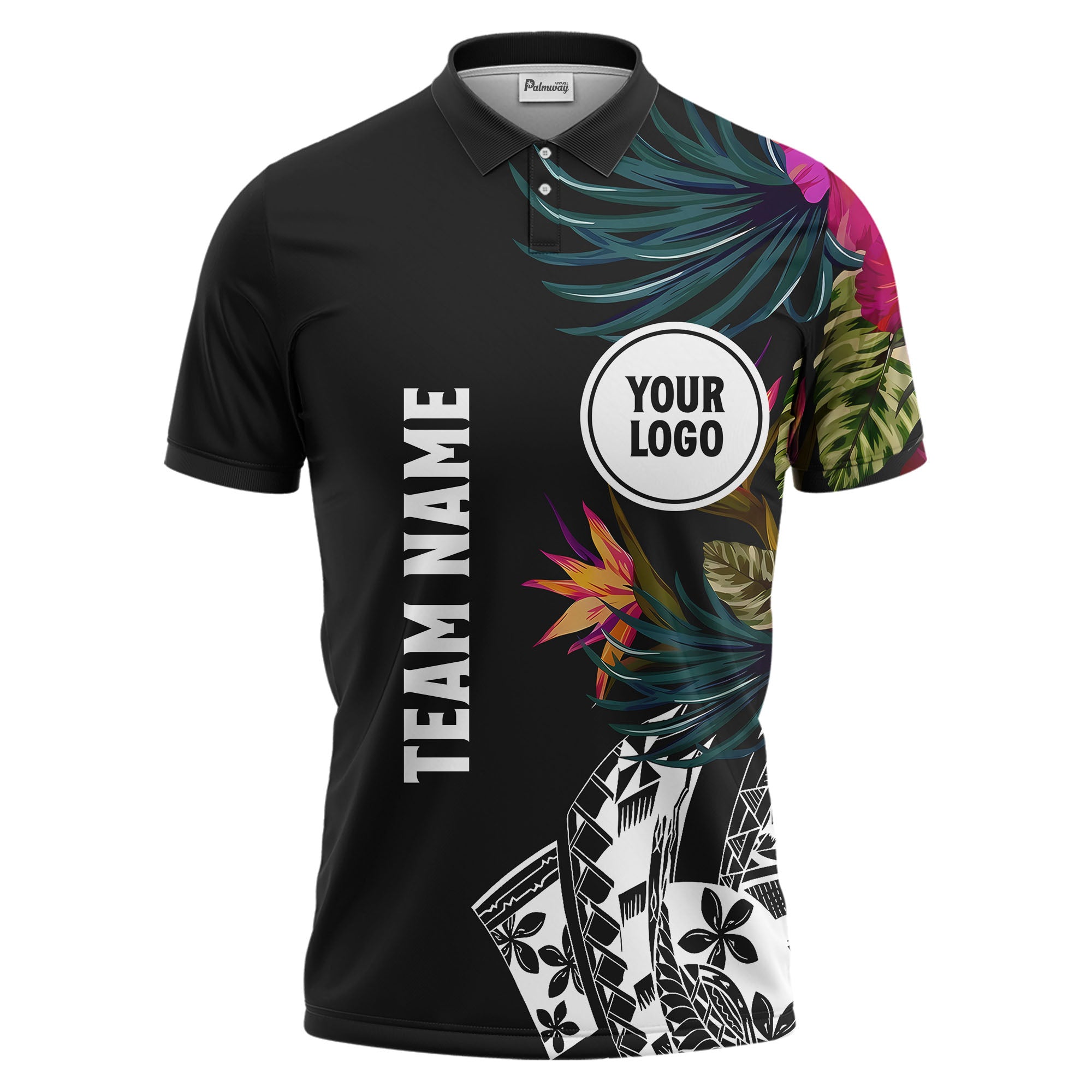 tropical floral team polo shirt hawaiian shirt