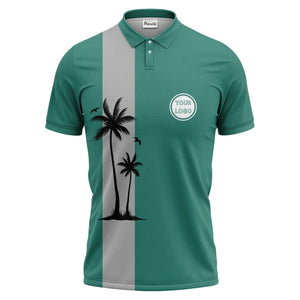 tropical palm tree polo shirt custom polo shirt