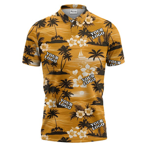 purple tropical sunset polo custom polo shirt