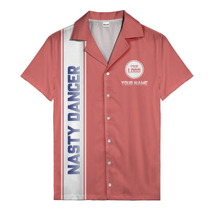 custom team logo striped black hawaiian shirt for spirit days