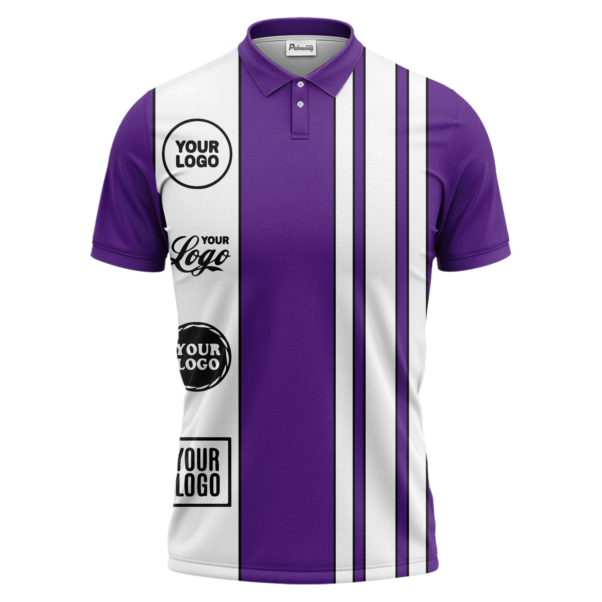 customizable geometric logo circles polo shirt with personalized squares