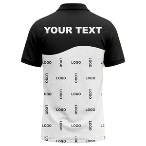 customizable monochrome logo repeat graphic polo shirt for professionals