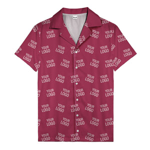 customizable repeat logo monochrome black hawaiian shirt for men