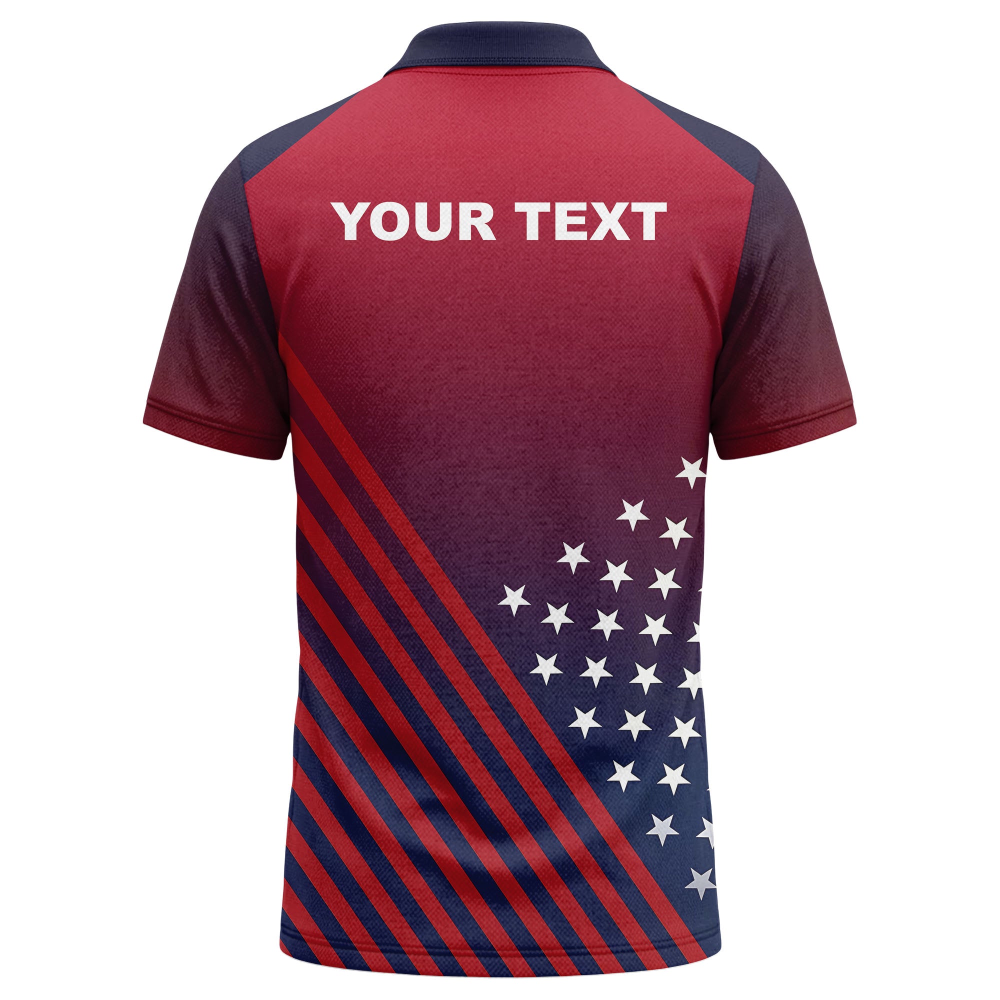 diagonal stars & stripes gradient patriotic polo shirt for men