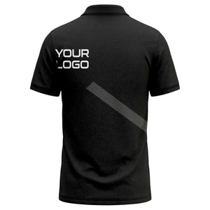diagonal stripe custom logo corporate polo shirt