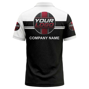 diamond stripe custom logo corporate polo shirt
