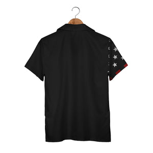 Distressed Eagle Hawaiian Shirt - God Bless America Stars & Stripes Graphic Print