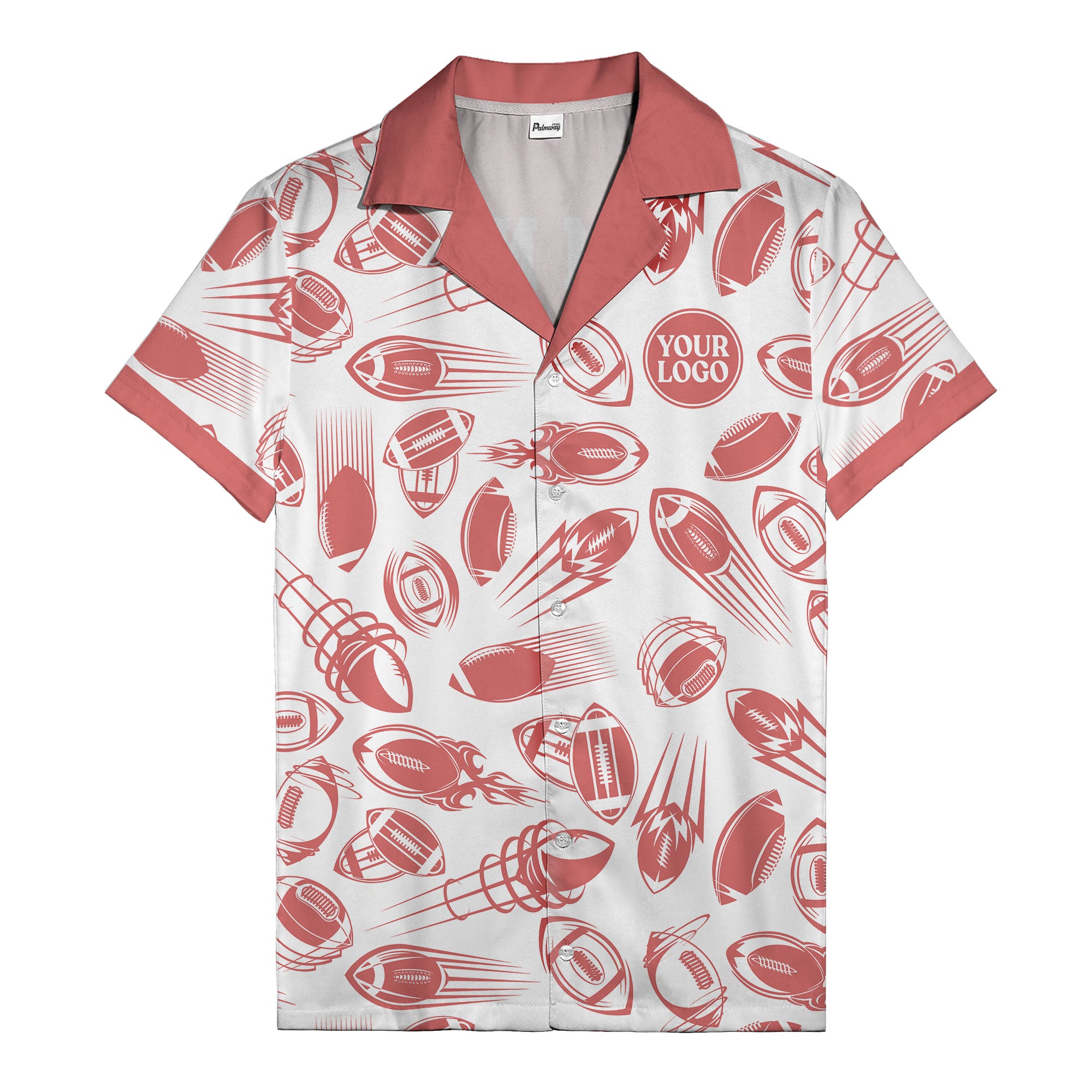 dynamic footballs & speed lines black white graphic hawaiian shirt for men