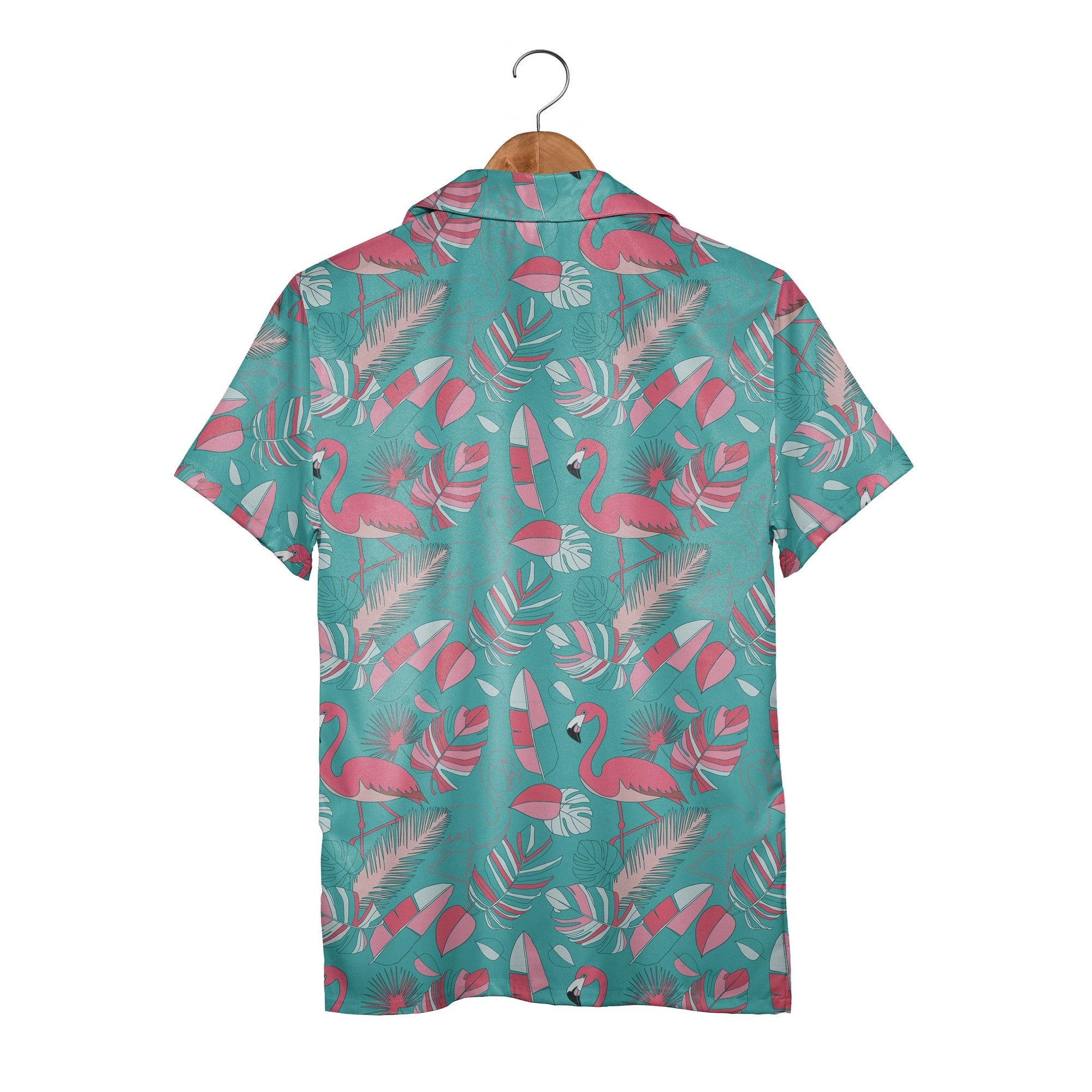 Fan Palm Hawaiian Shirt in Pastel Pink and Mint Tones