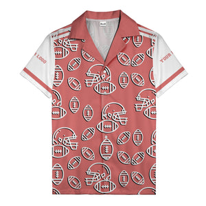 football helmets & balls repeat hawaiian shirt for men