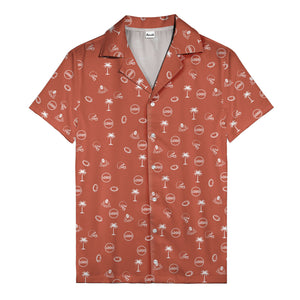 Football Palm Helmets Tropical Hawaiian Shirt For Gridiron Aloha Fans