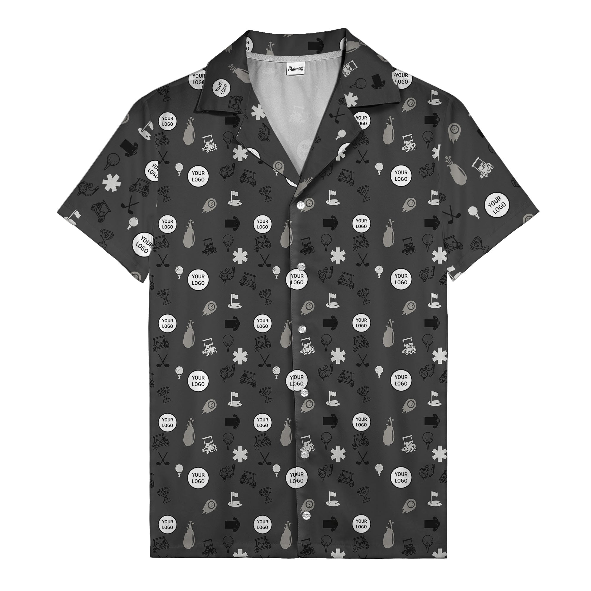 Golf Balls Clubs Carts Trophies Flags Hawaiian Shirt For Men