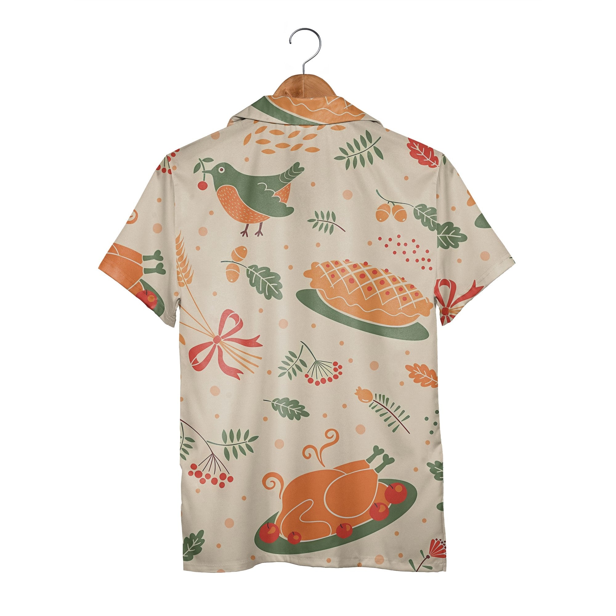 Harvest Feast Hawaiian Shirt with Roasted Turkey Sunflower and Apple Pie