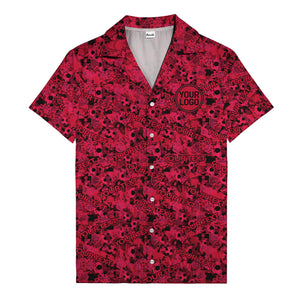 hexagon dot repeating custom text abstract geometric hawaiian shirt