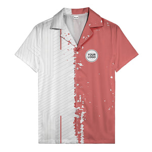 ink splattered abstract lines monochrome hawaiian shirt