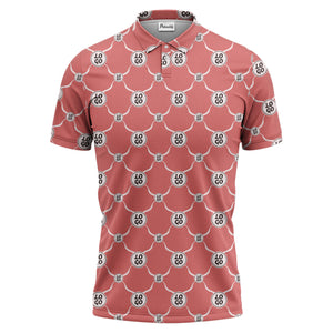 interlocking chain link logo repeat monochrome graphic polo shirt for men