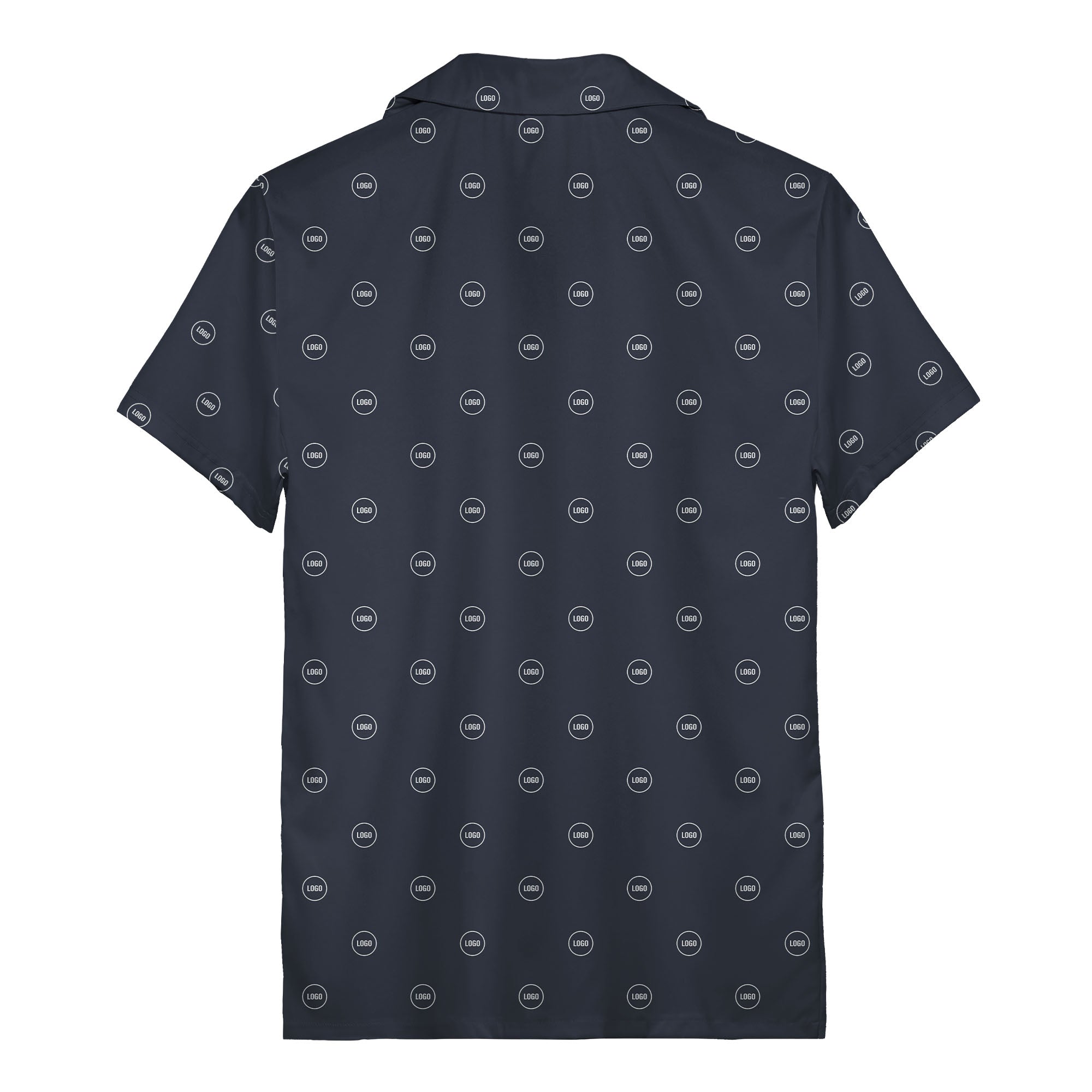Minimalist Navy Geometric Circles Logo Polo Shirt For Modern Men
