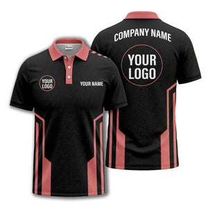 modern black white geometric stripes custom logo polo shirt