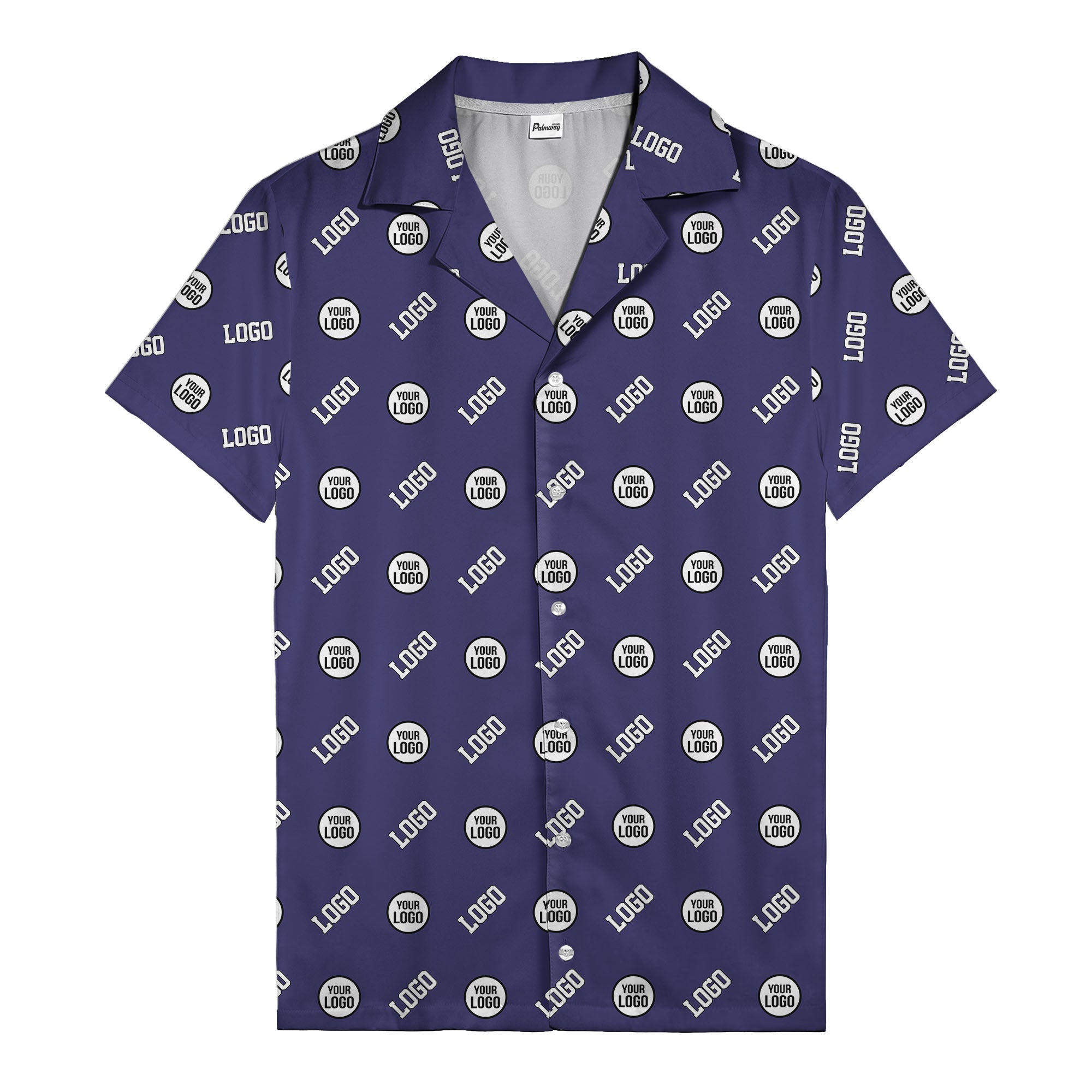 Modern Logo Circle Repeat Blue Hawaiian Shirt For Men