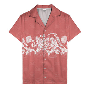 monochrome tribal turtle & sun motifs heritage hawaiian shirt