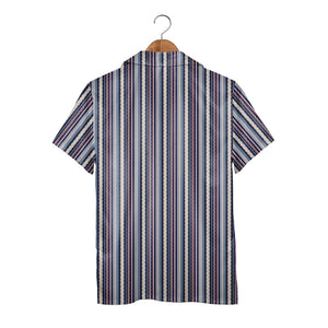 Nautical Vertical Stripe Hawaiian Shirt Preppy Classic Style