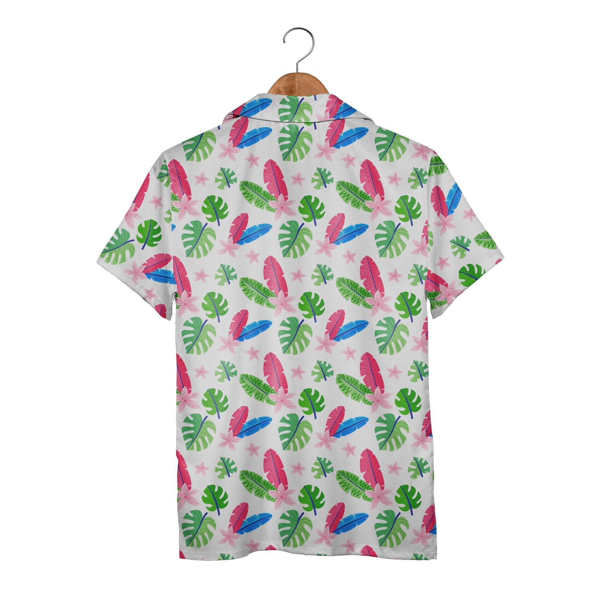 Neon Tropics Hawaiian Shirt with Hot Pink Flowers and Lime Monstera