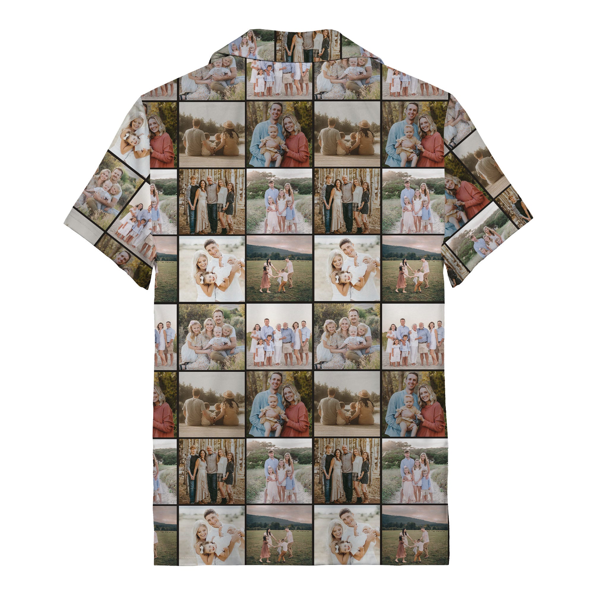 nostalgic family photo collage hawaiian shirt for men