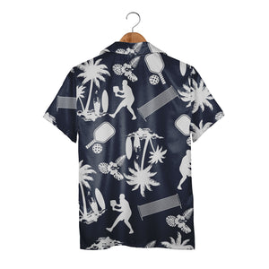 Pickleball Hawaiian Shirt - Surf Tropical Palm Trees Paddles & Beach Vibes