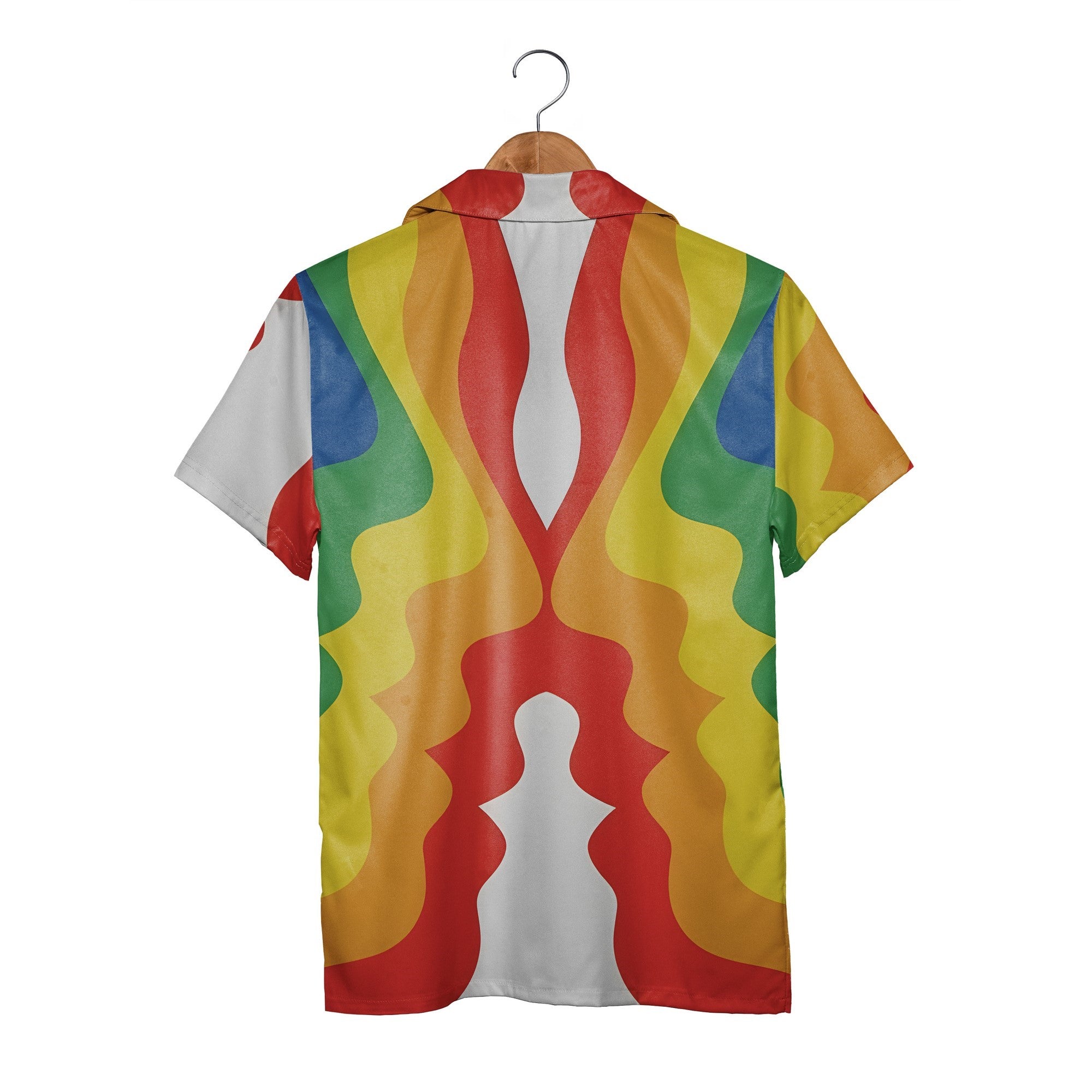 Pop Art Wave Hawaiian Shirt with Abstract Rainbow Shapes