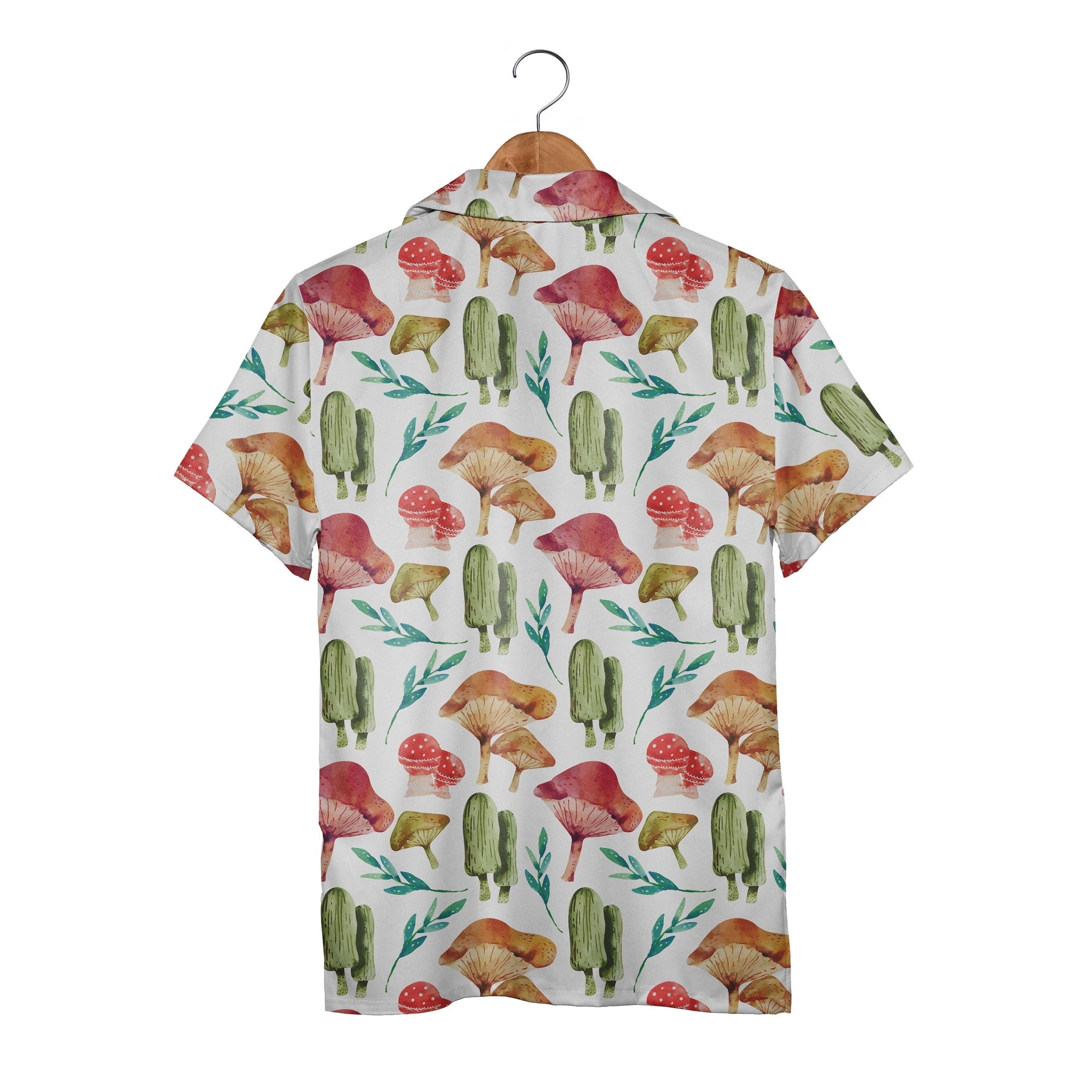 Psychedelic Pastel Mushroom Hawaiian Shirt on Black Background