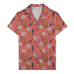 retro cocktail glasses & martini starburst hawaiian shirt