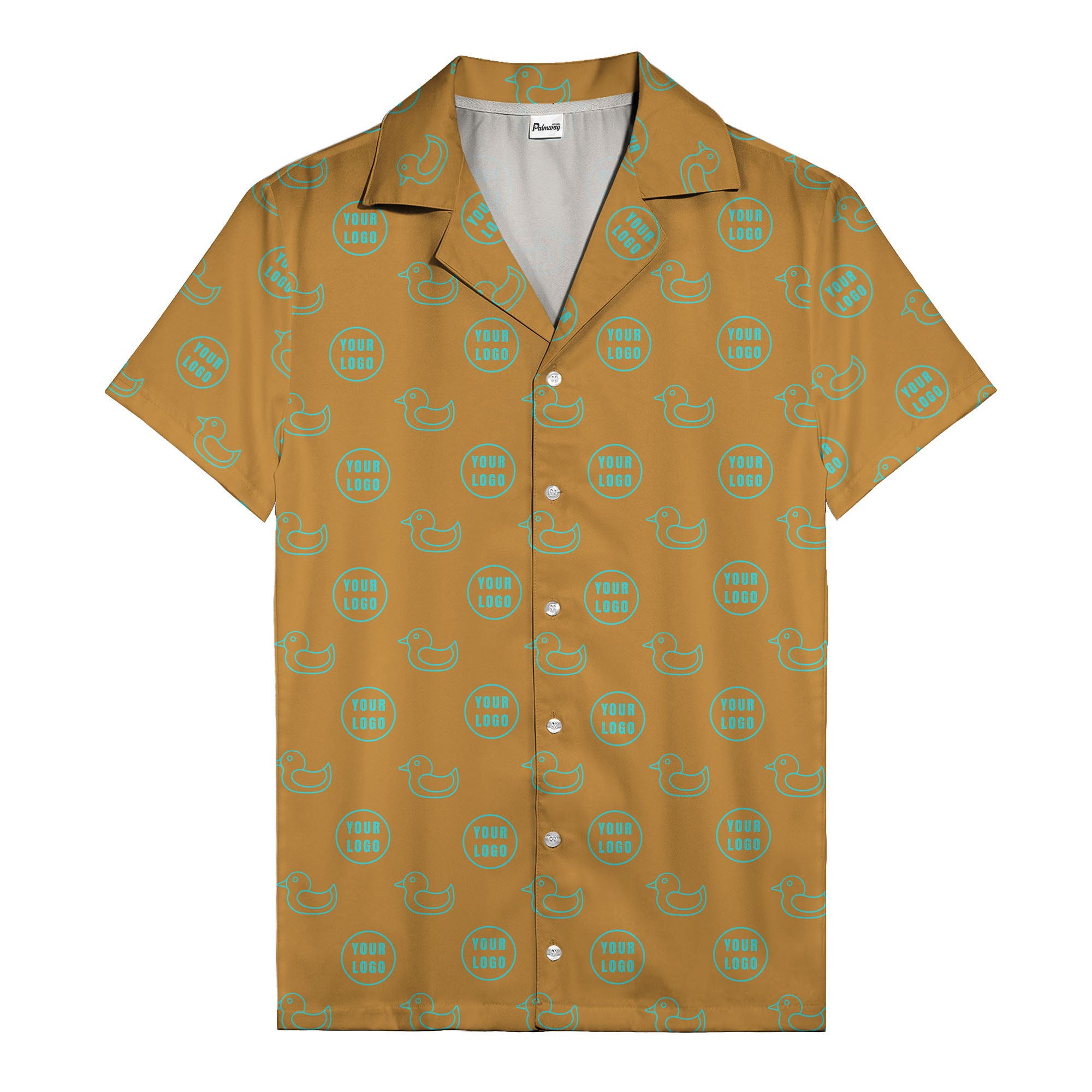 rubber duck & custom logo repeat pattern hawaiian shirt