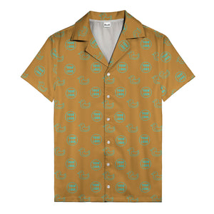 rubber duck & custom logo repeat pattern hawaiian shirt