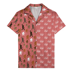 sasquatch golfers swinging clubs cartoon black hawaiian shirt for men