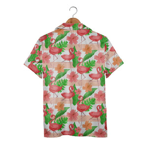 Sketchy Hearts Hawaiian Shirt with Scribbled Fill in Maroon and Pink