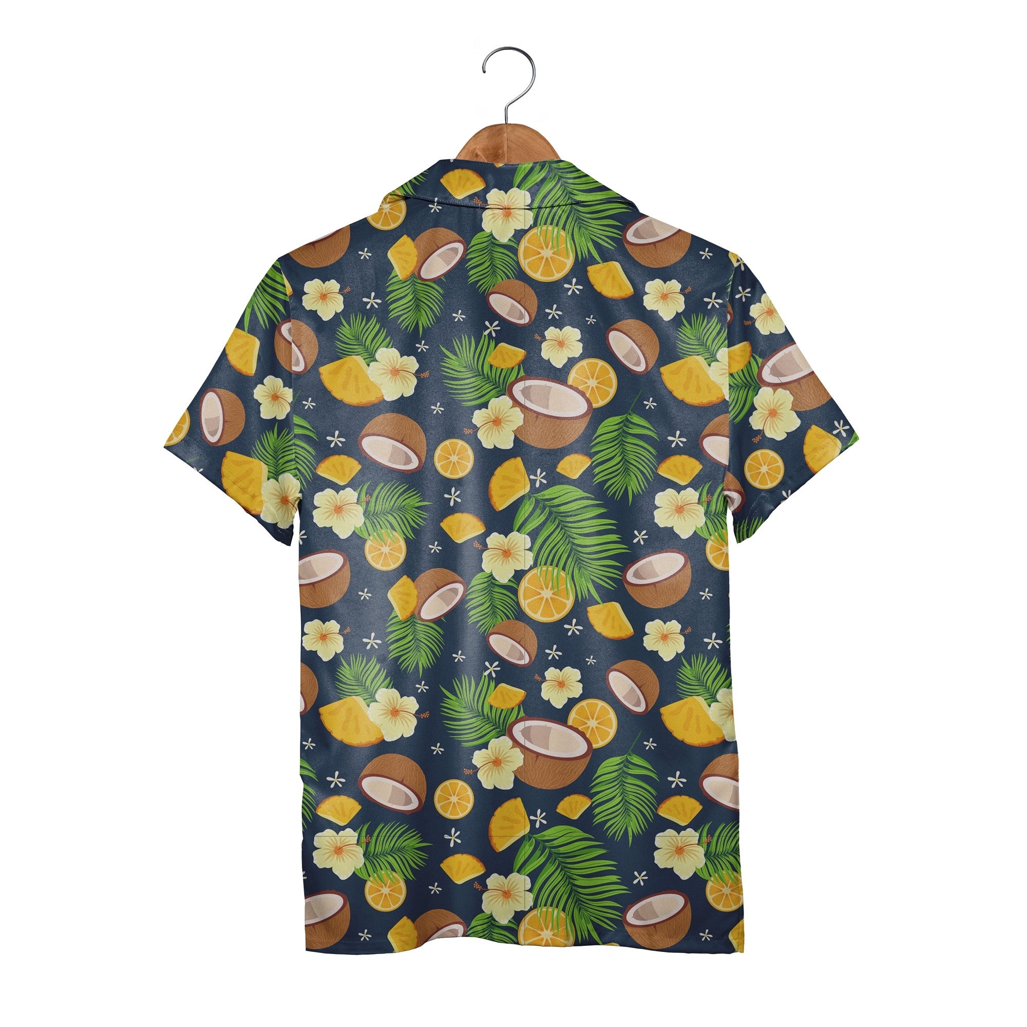 Sky Blue Hibiscus Beach Ball Hawaiian Shirt with Palm Fronds and Sun