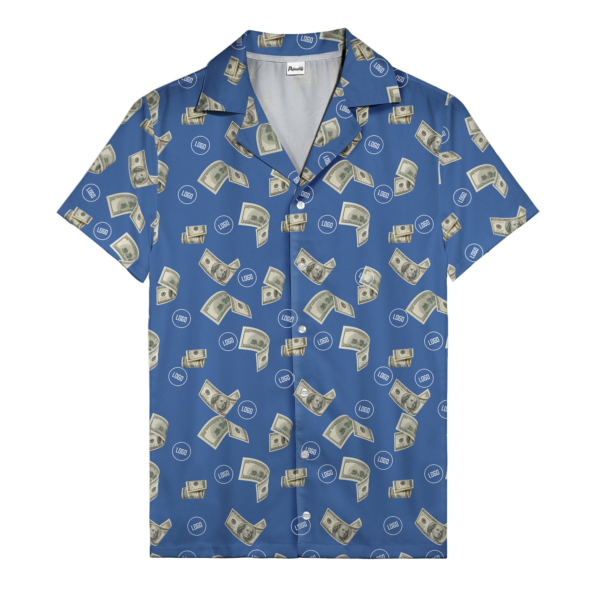 Stacked Cash Money Bills Illustrated Hawaiian Shirt For Men
