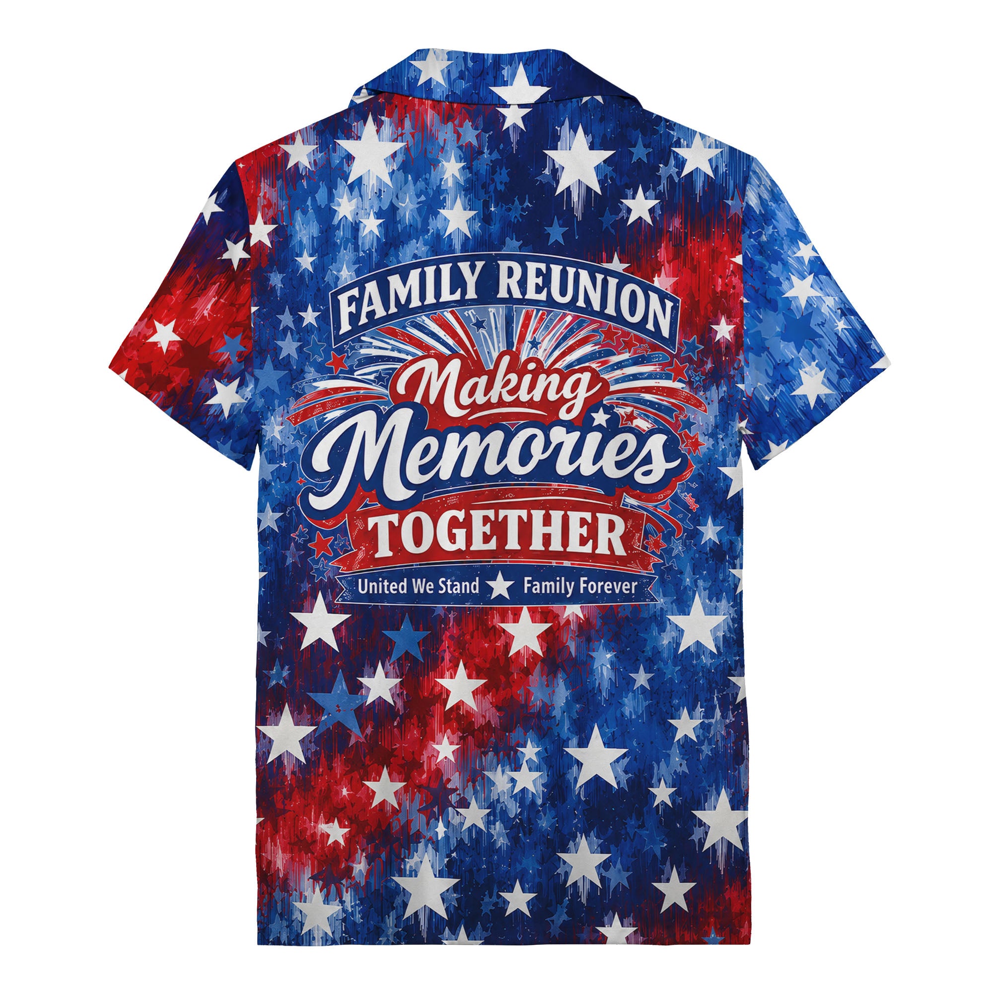 stars & stripes american flag patriotic hawaiian shirt for men